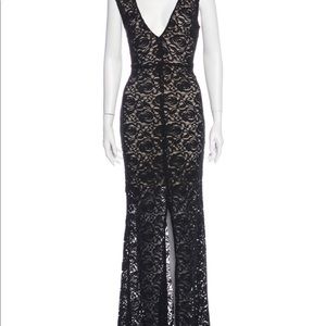 Lace Floor Length Black Tie Dress